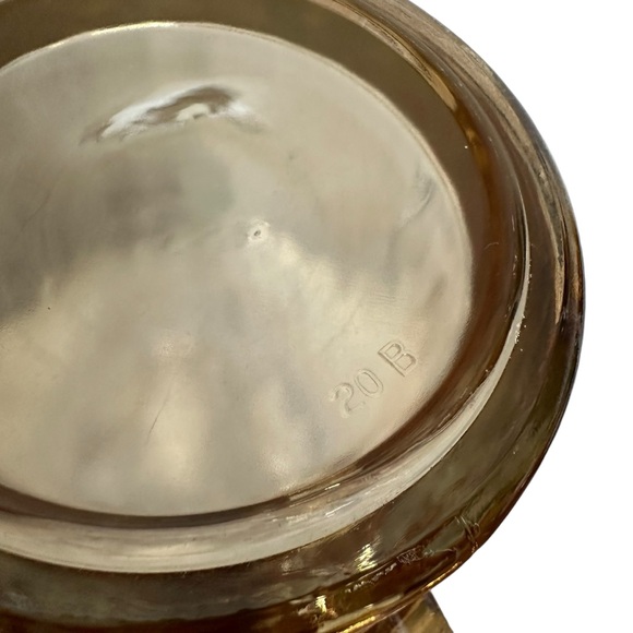 Vintage Jeanette Marigold Carnival Glass Hex Optic Pitcher and Tumblers - Picture 9 of 13